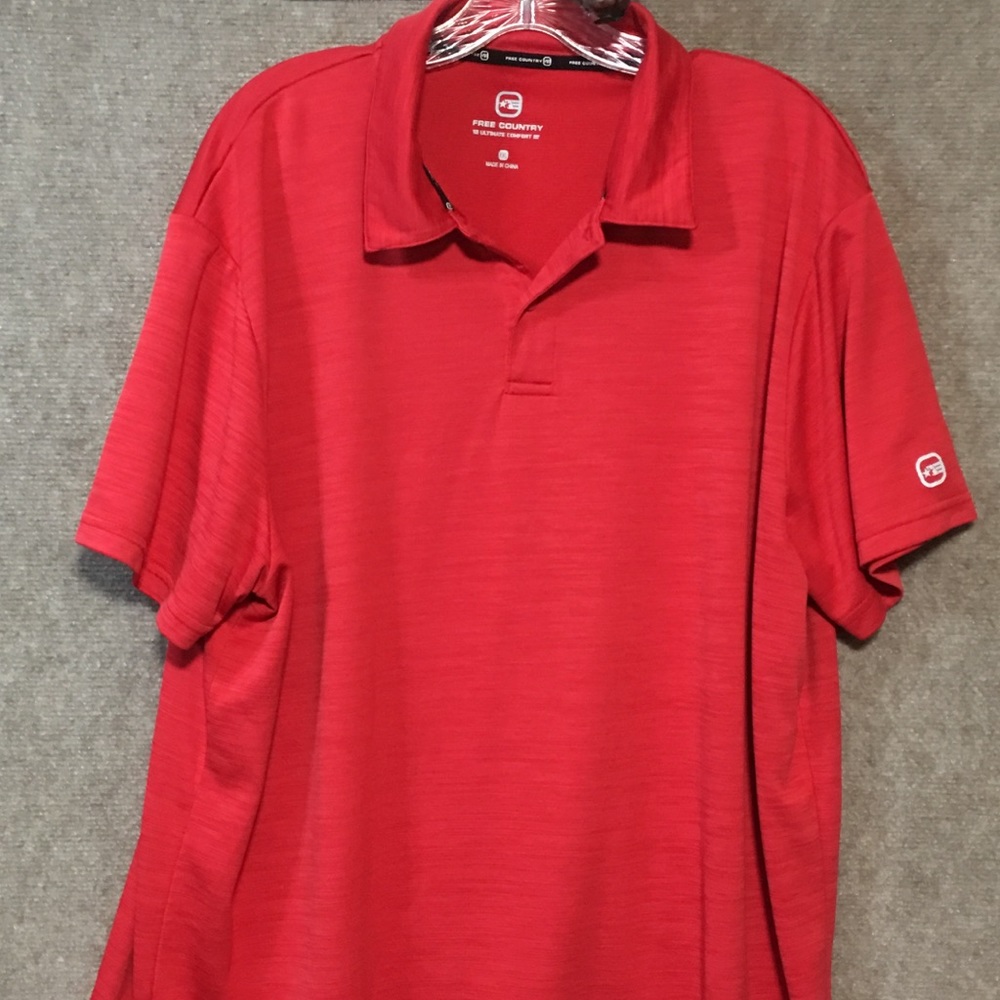 FREE COUNTRY XXL RED POLO MICRO TECH ULTIMATE Tango Red Htr